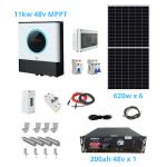 Kit solar Fotovoltaico 11KW Base Voltronic MPPT Litio
