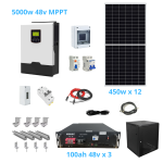 Kit Solar Fotovoltaico 5000W Ampliado Voltronic MPPT Litio