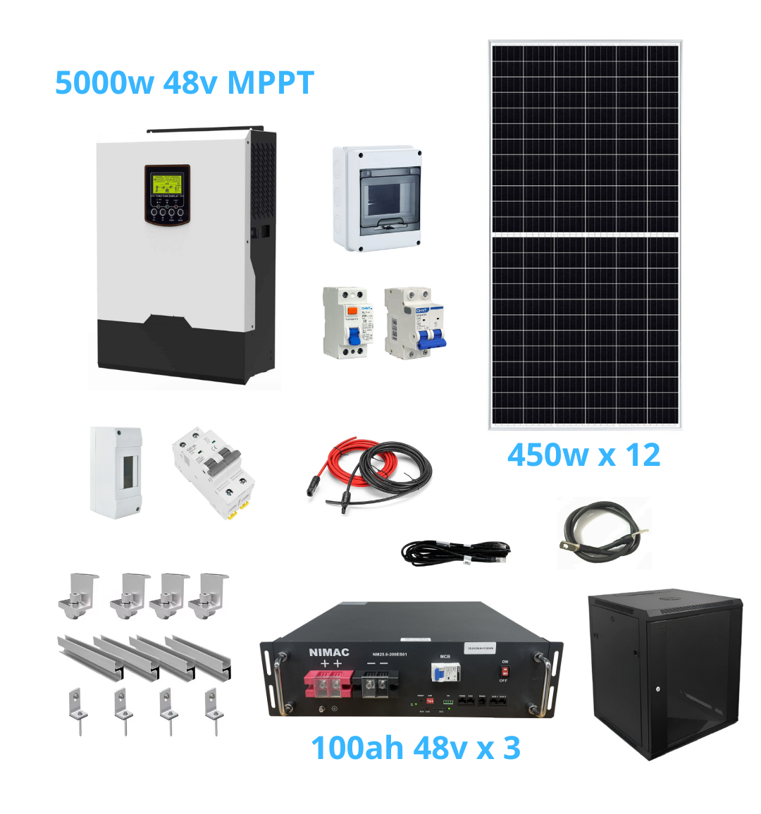2025/11/1000074665.png Kit Solar Fotovoltaico 5000W Ampliado Voltronic MPPT Litio - Imagen 1