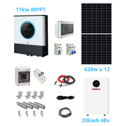 Kit Solar Fotovoltaico 11KW Medio Voltronic MPPT Litio