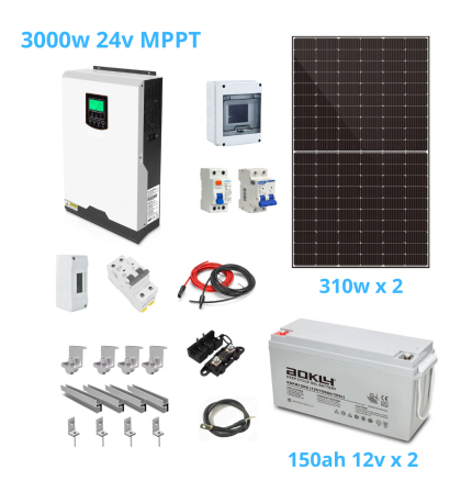 Kit Solar Off Grid Kit Solar 3000w Base Voltronic MPPT Gel