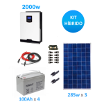 Kit Solar Off Grid Kit Solar Fotovoltaico 2000w Híbrido Medio