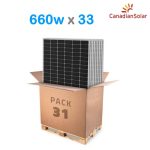 Pallet Panel Solar 660w 24V Mono Canadian Bifacial - Imagen 2